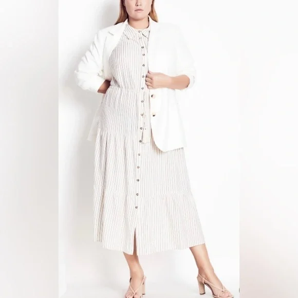 Refinity Crete Stripe Dress - stone - Picture 5 of 10